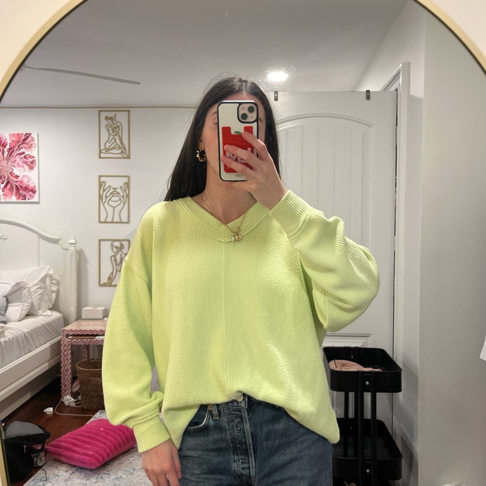 Bright green aerie sweater!